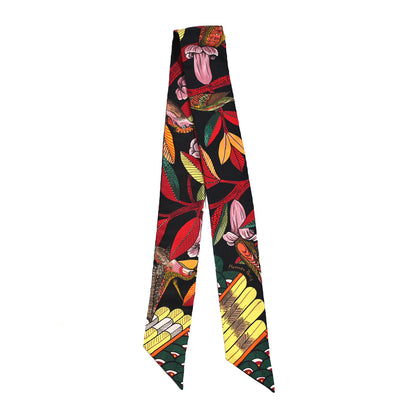 Hermes Silk Tree Of Song Twilly Black Rouge Vert 2 of 4