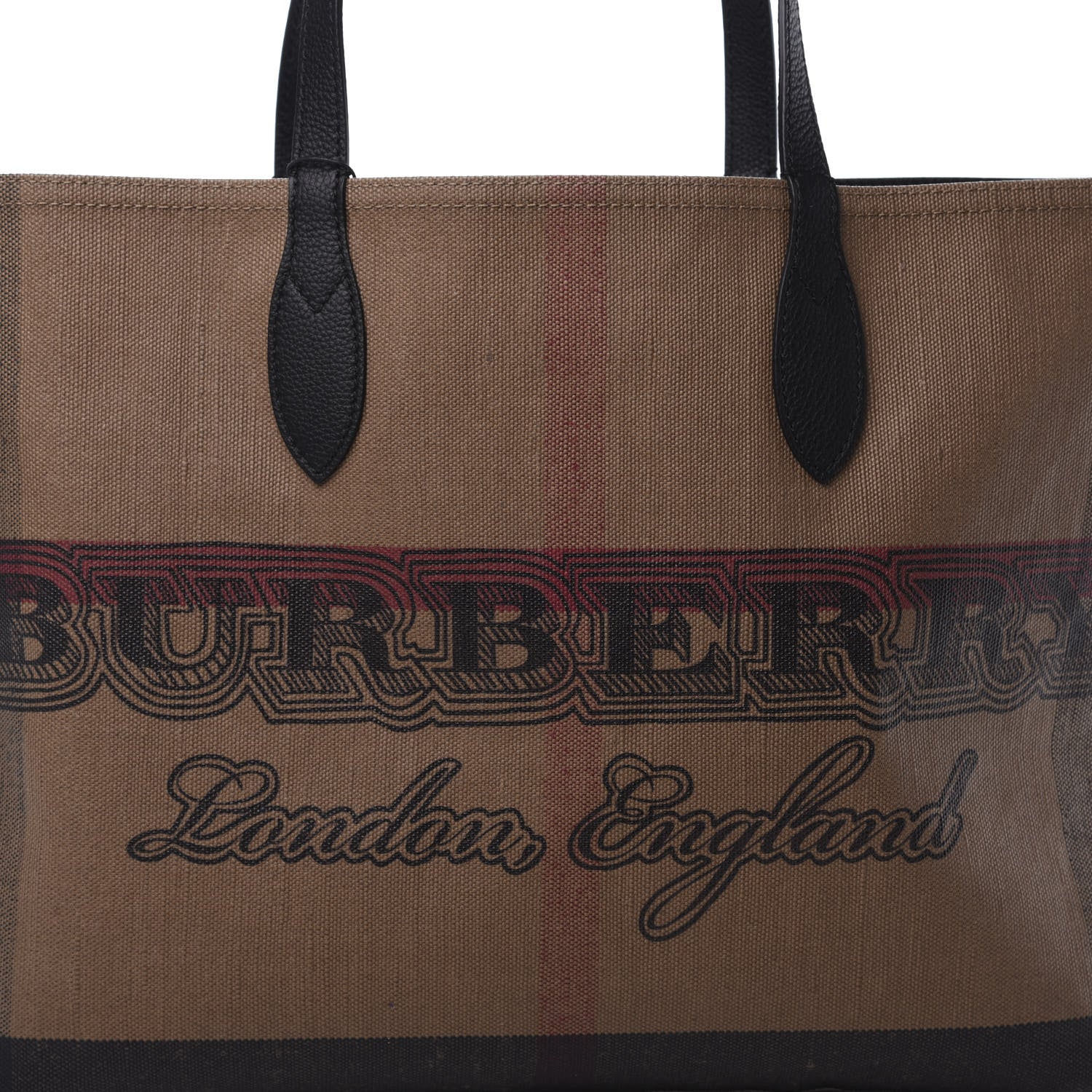 Burberry Coated Canvas Mega Check Medium Doodle Tote Black 11 of 11