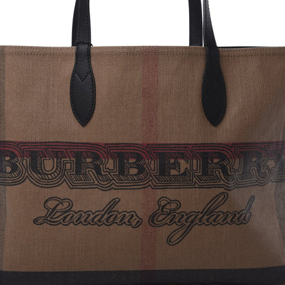 Burberry Coated Canvas Mega Check Medium Doodle Tote Black 11 of 11