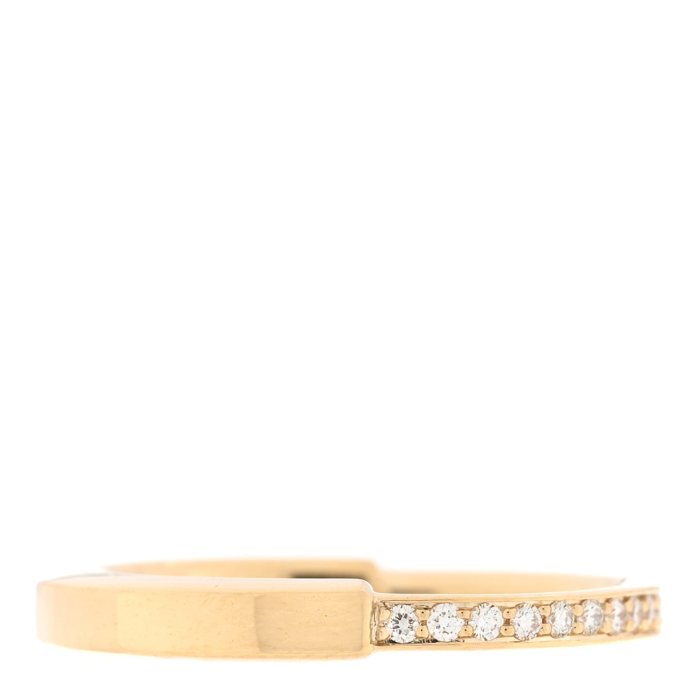 18K Yellow Gold Diamond Lock Ring 53 6.5
