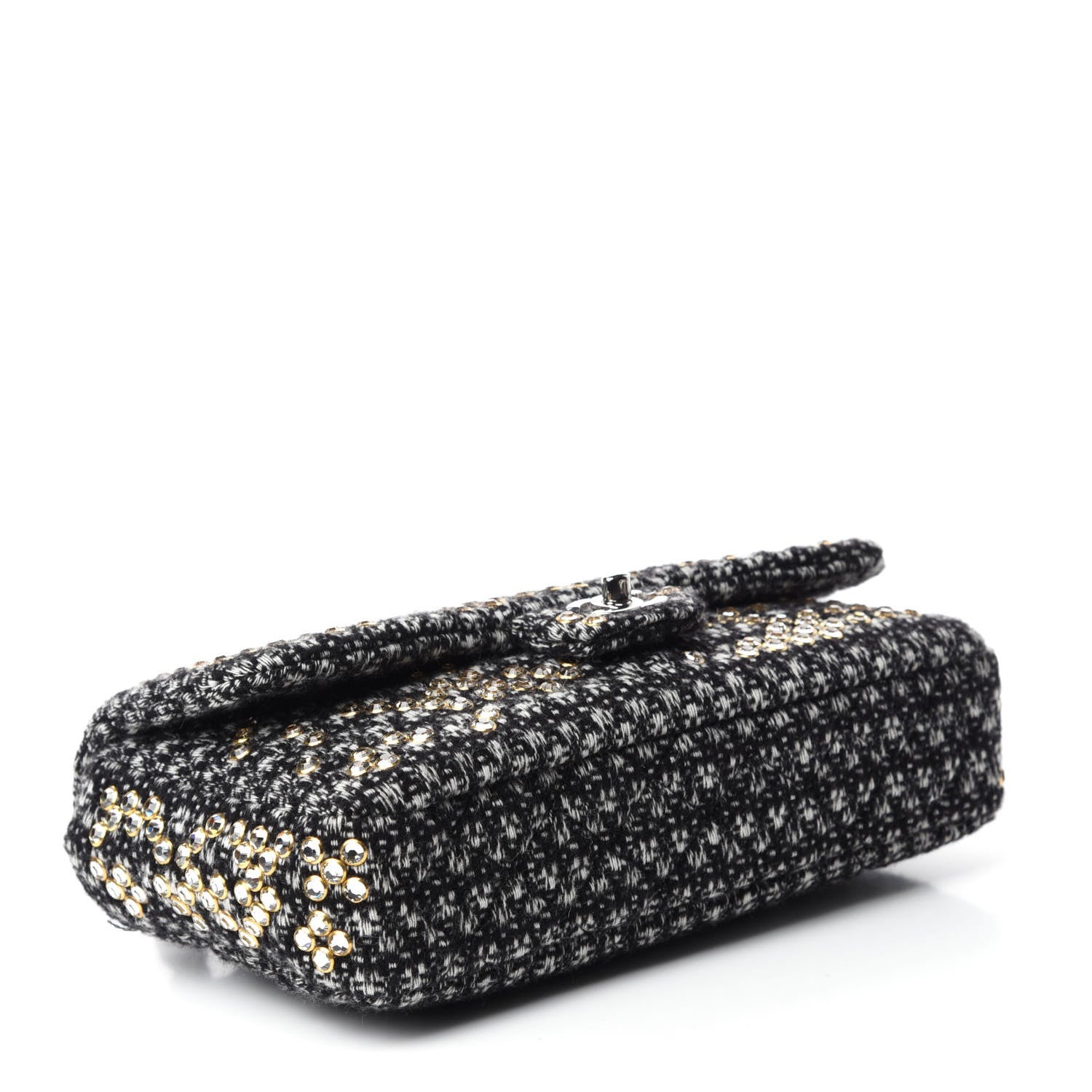 Chanel Crystal Tweed Quilted Medium Single Flap Black 4 of 10