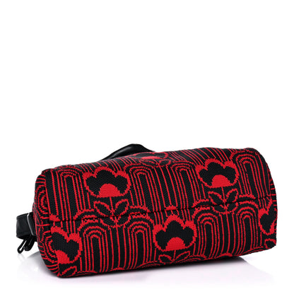 Prada Maglia Jacquard Signaux Bag Black Rosso 4 of 13