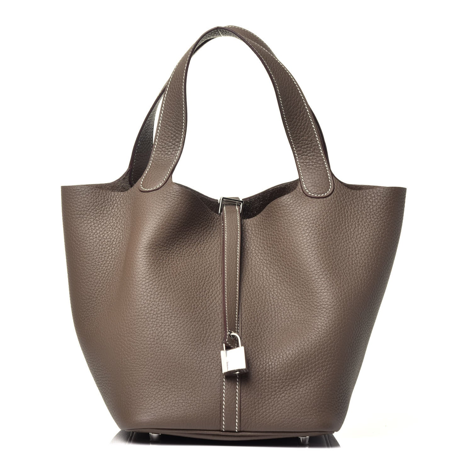 Hermes Taurillon Clemence Picotin Lock 22 MM Etoupe 1 of 8