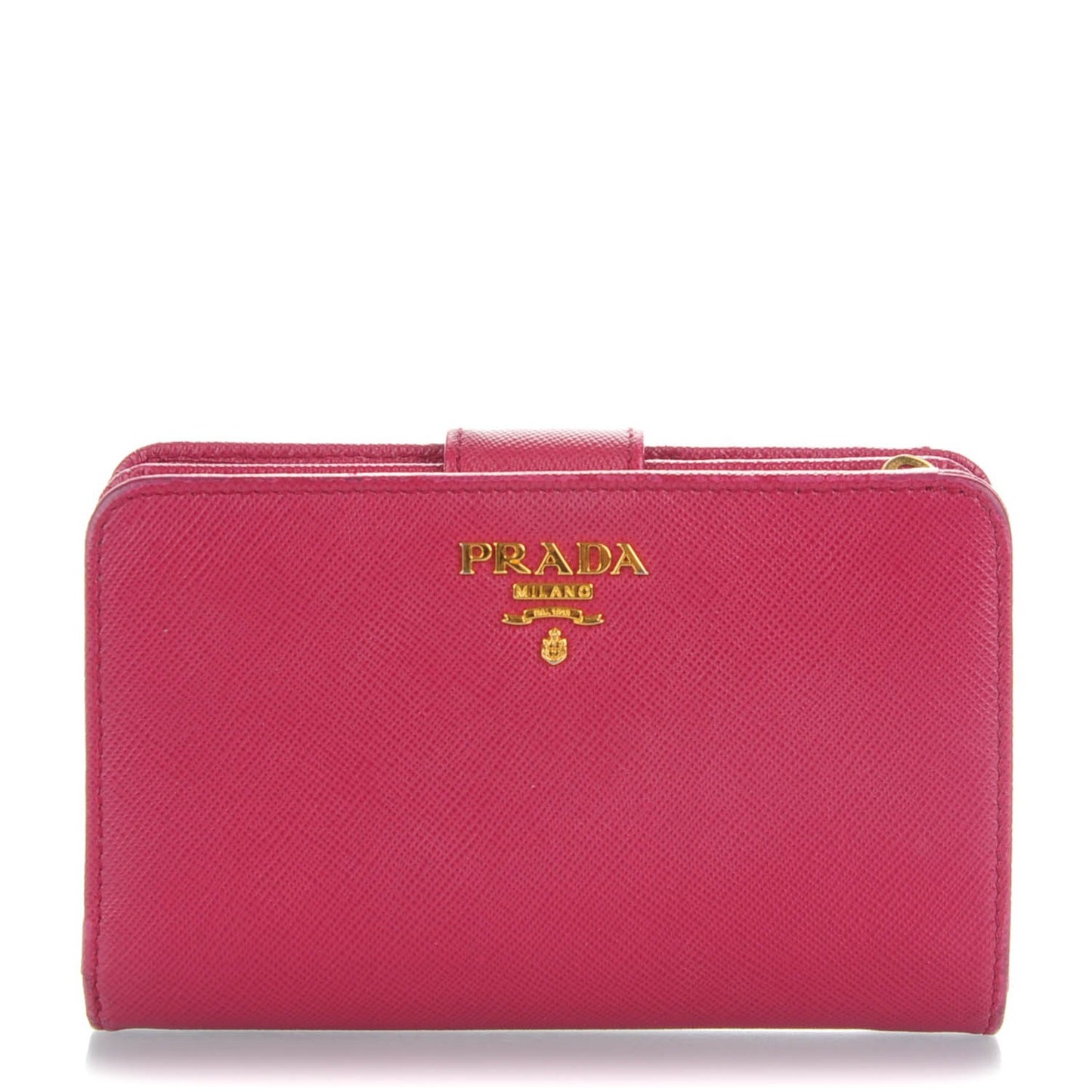 Saffiano Metal Compact Wallet Peonia