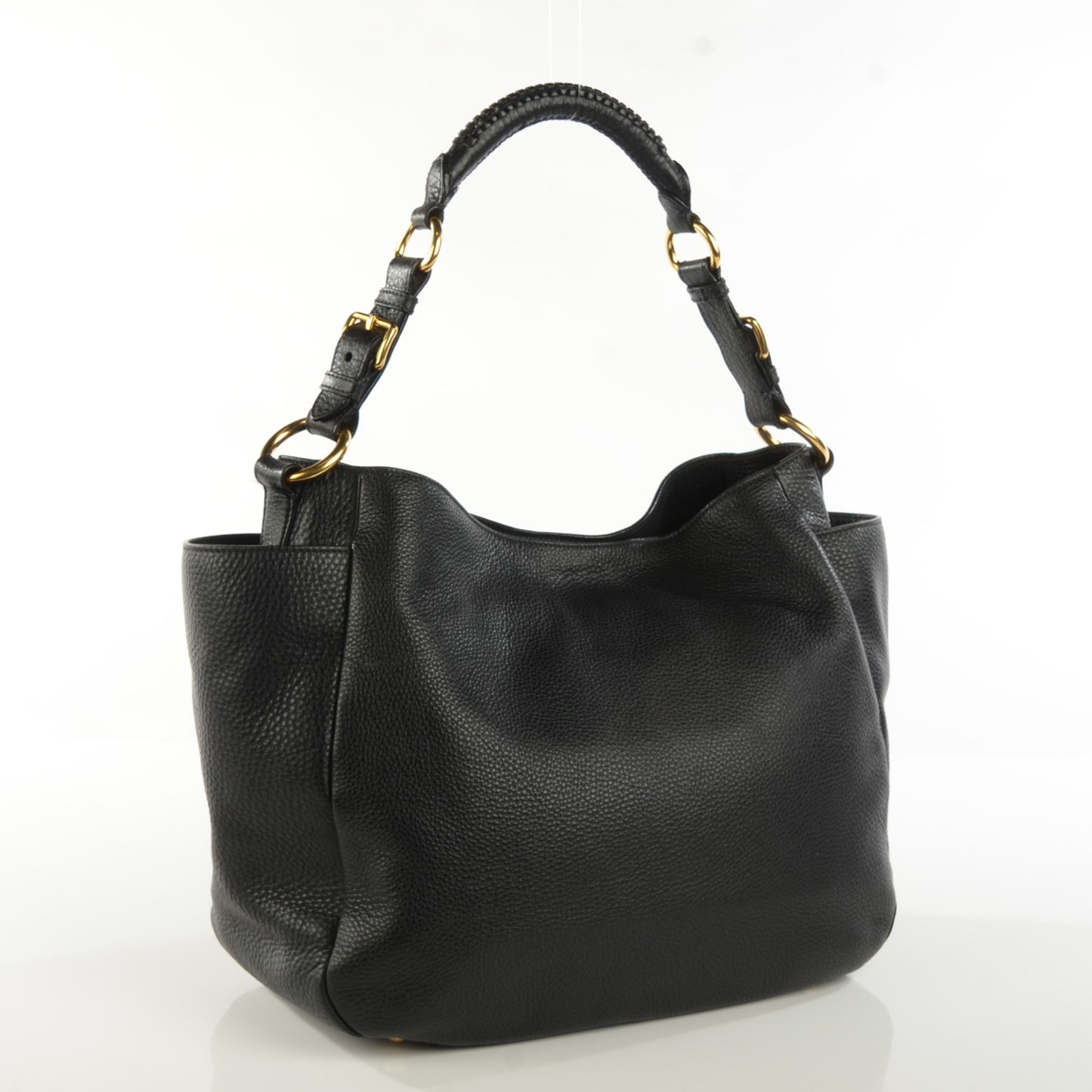 Vitello Daino Side Pocket Hobo Nero Black