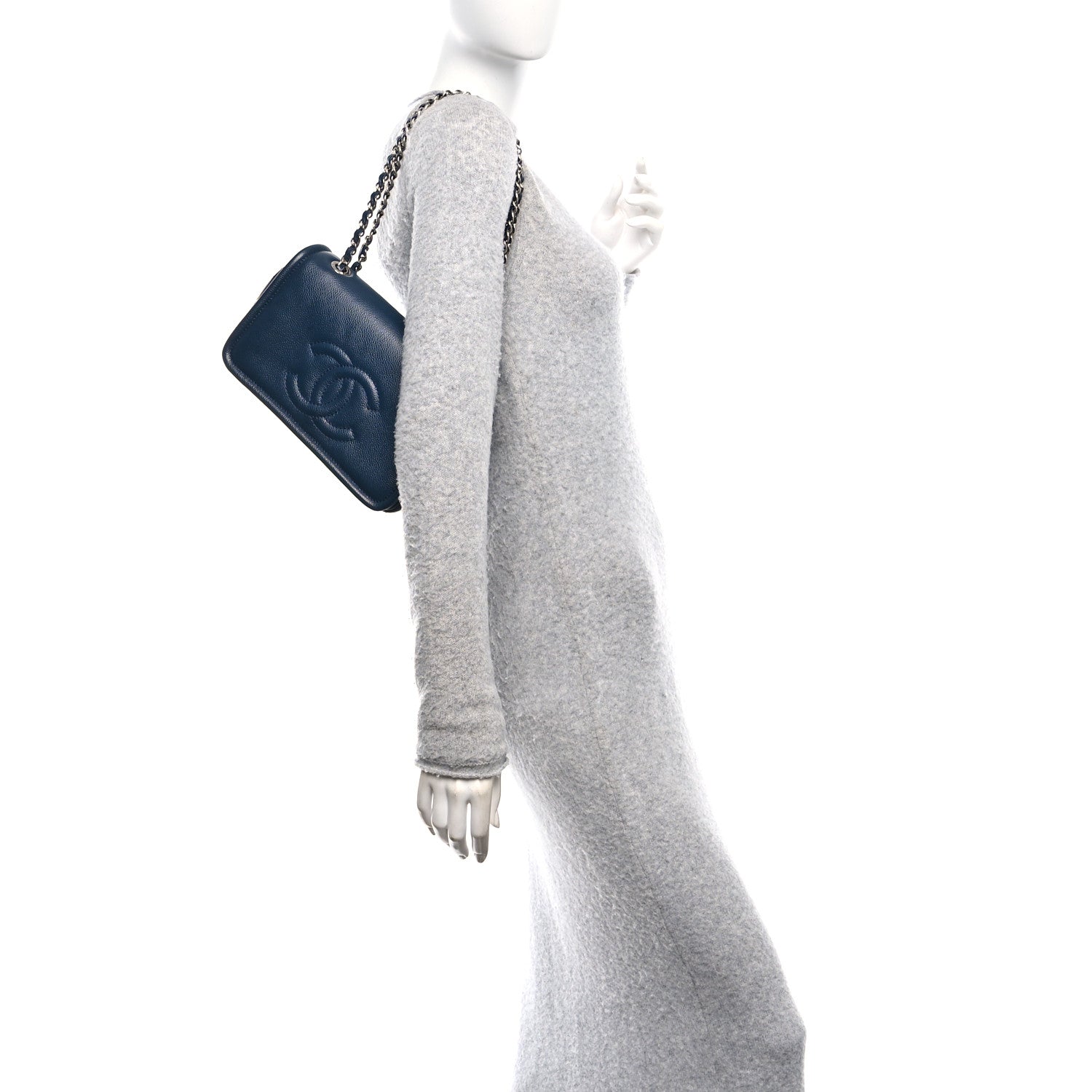 Chanel Caviar Medium Timeless CC Flap Navy Blue 2 of 10