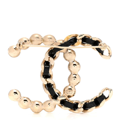 Chanel Lambskin Pearl CC Chain Brooch Black Gold 3 of 4
