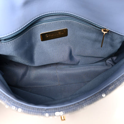 Chanel Sequin Quilted Medium Chanel 19 Flap Light Blue 5 of 10