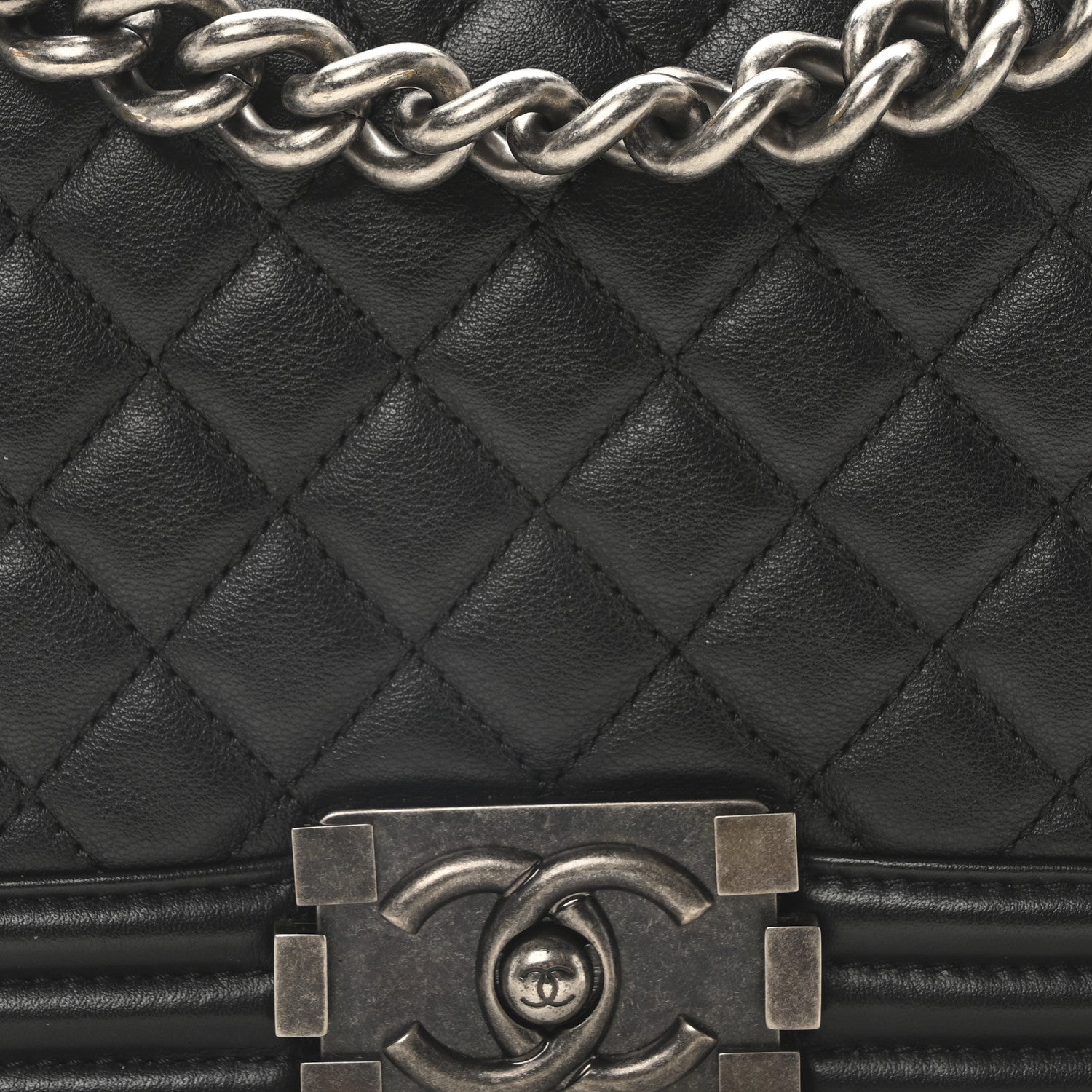 Chanel Lambskin Quilted Medium Boy Flap Black 8 of 10