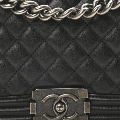 Chanel Lambskin Quilted Medium Boy Flap Black 8 of 10
