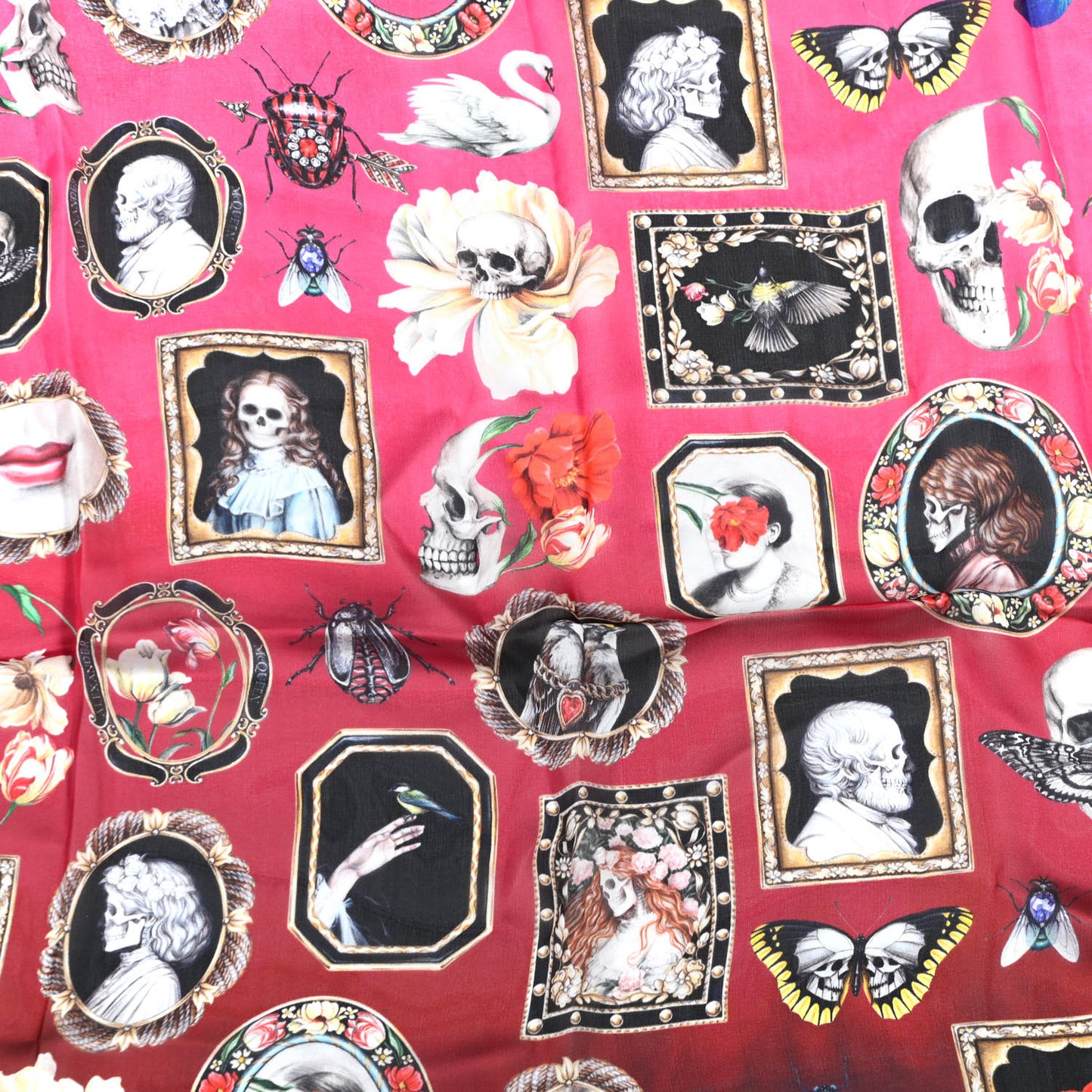 Silk Cameo and Curiosity Scarf Bordeaux Pink