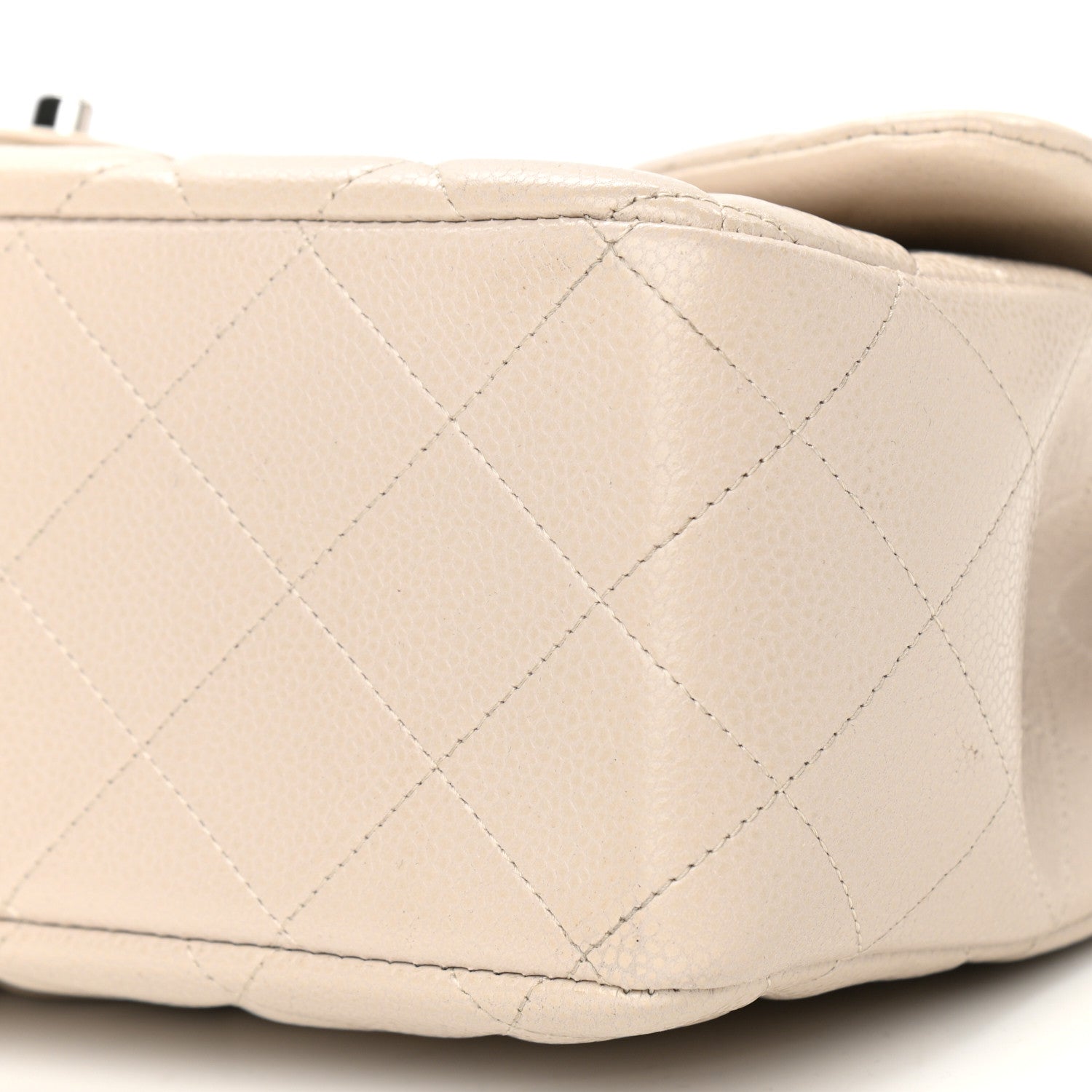 Chanel Caviar Quilted Jumbo Single Flap Ecru 10 of 11