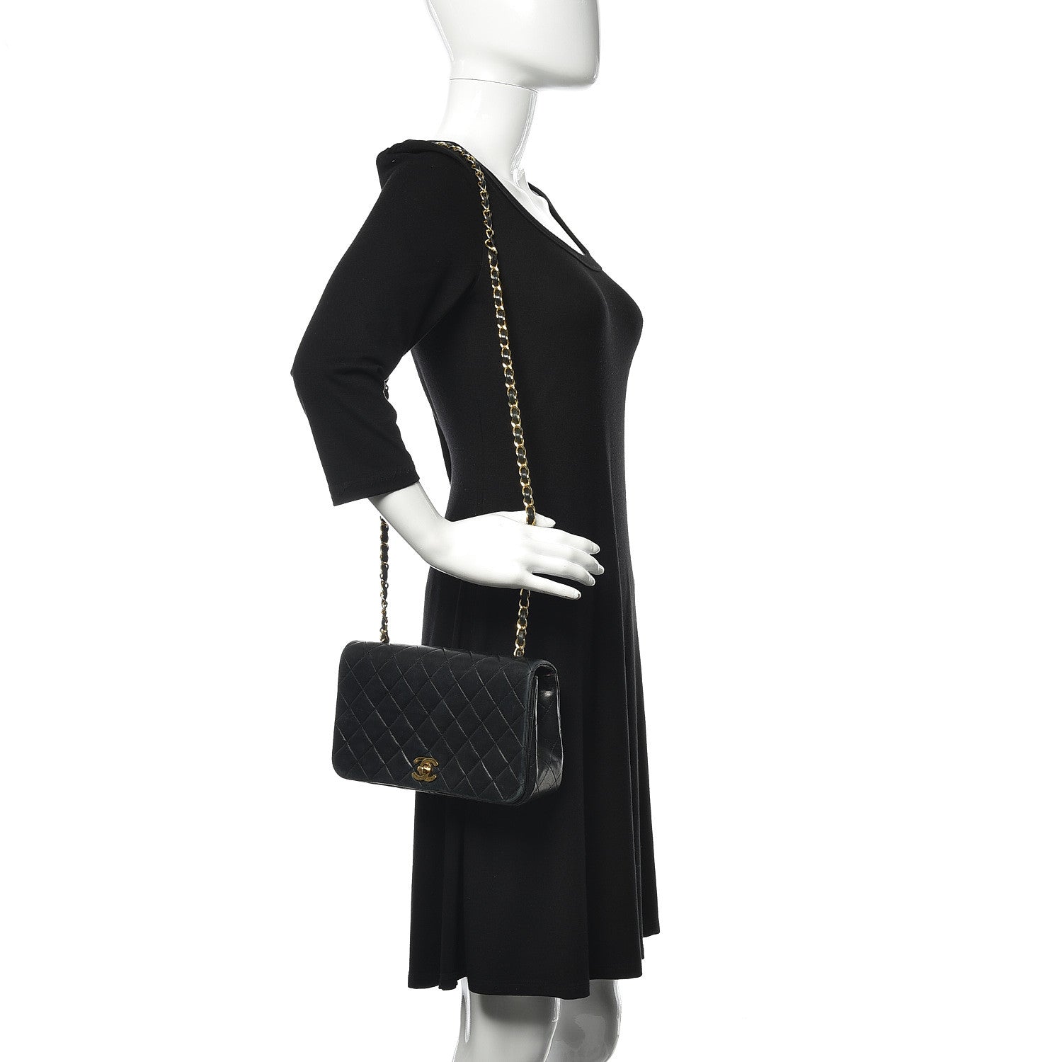 Chanel Lambskin Quilted Small Single Flap Bag Black 2 of 15