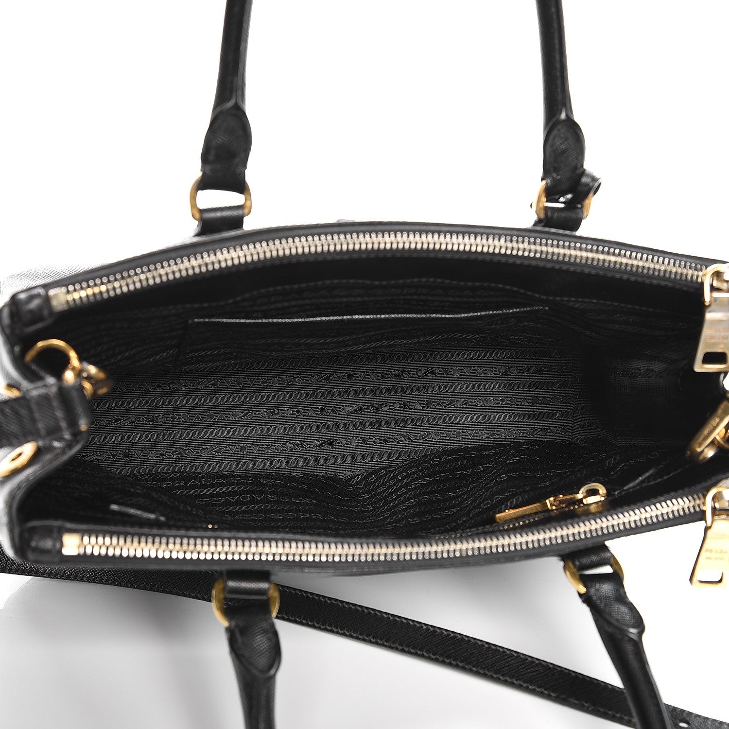 Prada Saffiano Small Galleria Double Zip Tote Black 6 of 15