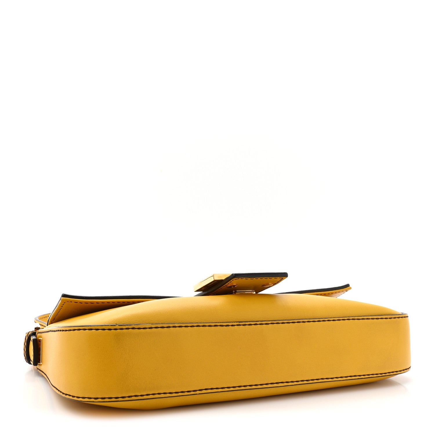 Fendi Vitello Flamingo Enamel Interchangeable Strap Baguette Chantilly Marrone Tobacco 5 of 12
