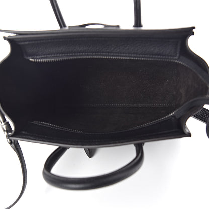 Celine Drummed Calfskin Nano Luggage Black 6 of 9