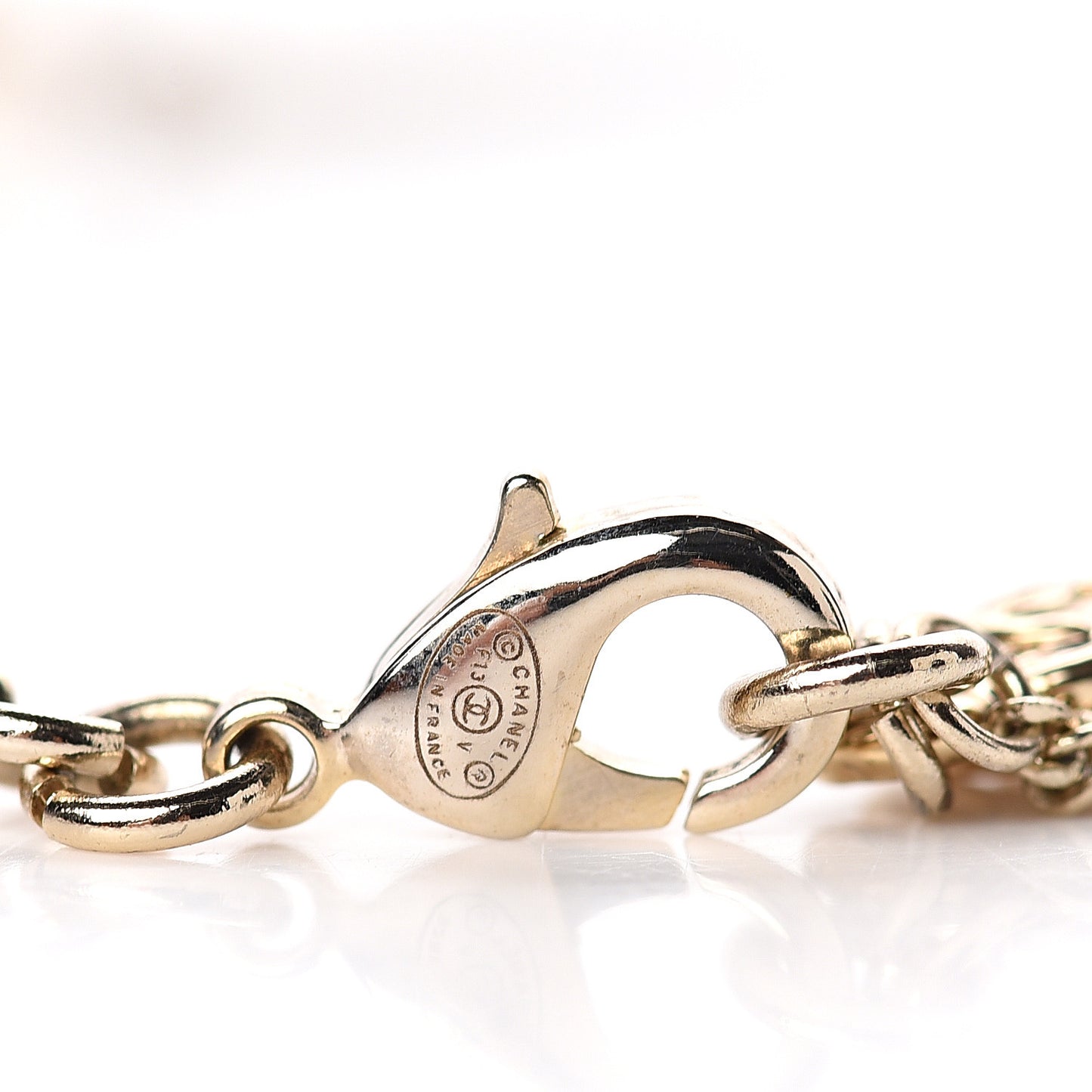 Crystal Pearl CC Star Necklace Gold