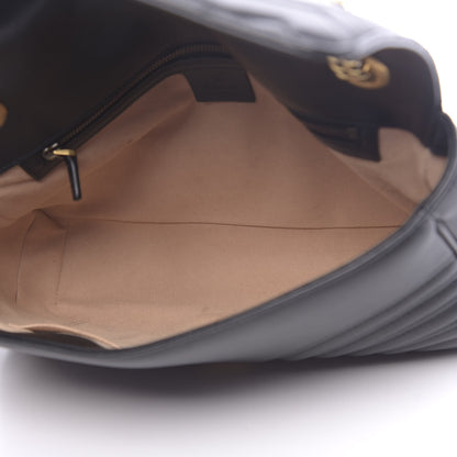 Gucci Calfskin Matelasse Medium GG Marmont Shoulder Bag Black 5 of 11