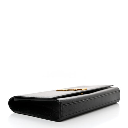 Saint Laurent Grain De Poudre Monogram Cassandre Clutch Black 4 of 8