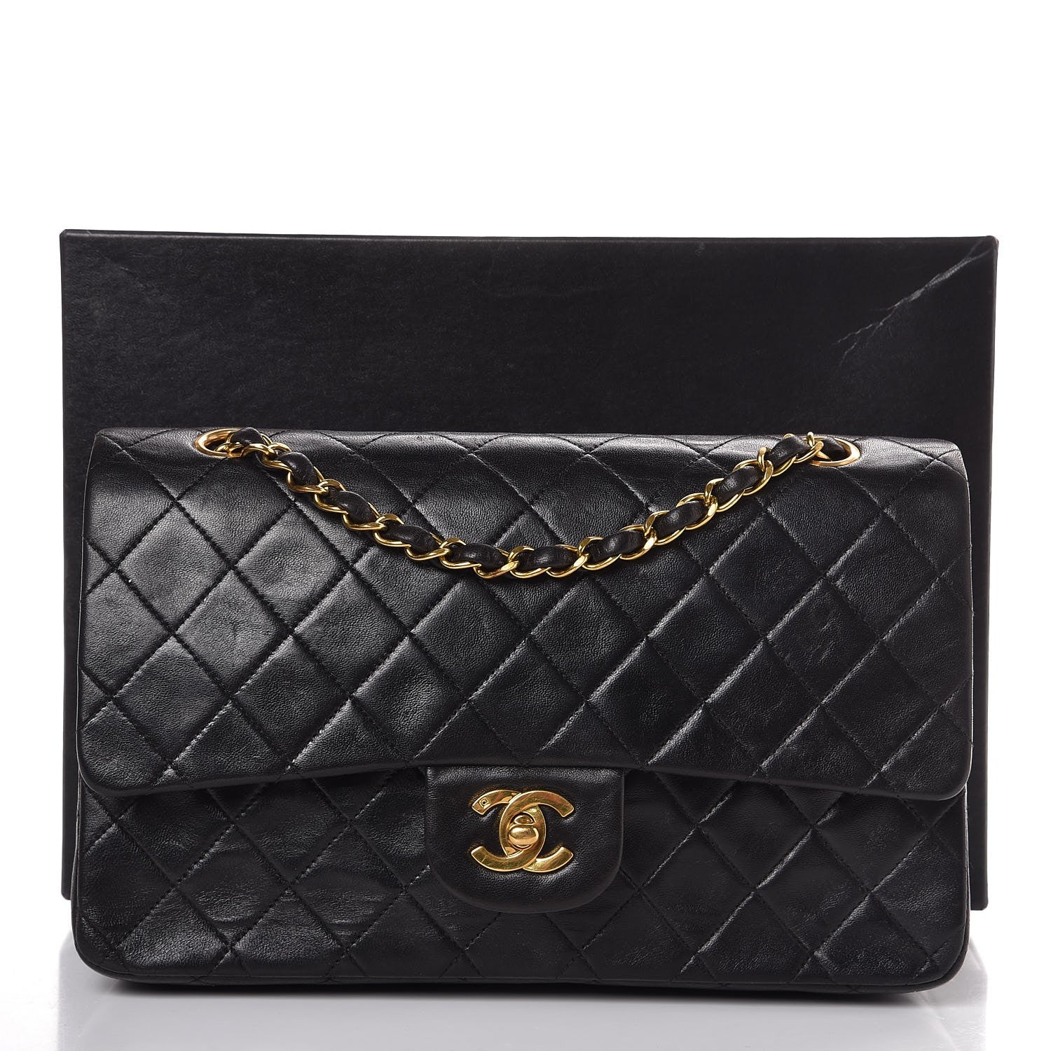 Chanel Lambskin Quilted Medium Double Flap Black 11 of 11