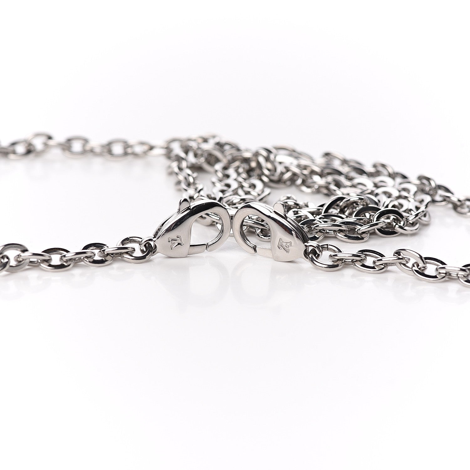 Louis Vuitton Felicie Chain Long Shoulder Strap Silver 3 of 4