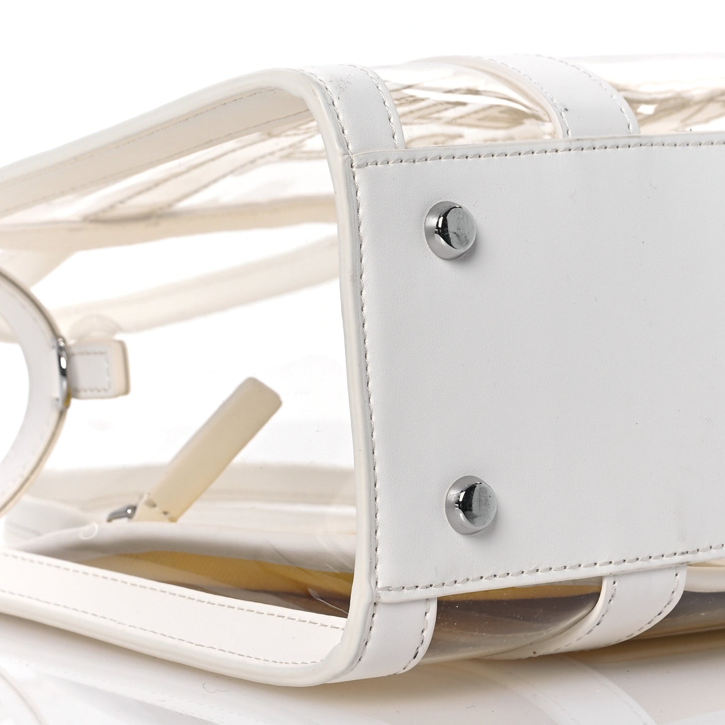 PVC The Small Tote Bag White Yellow