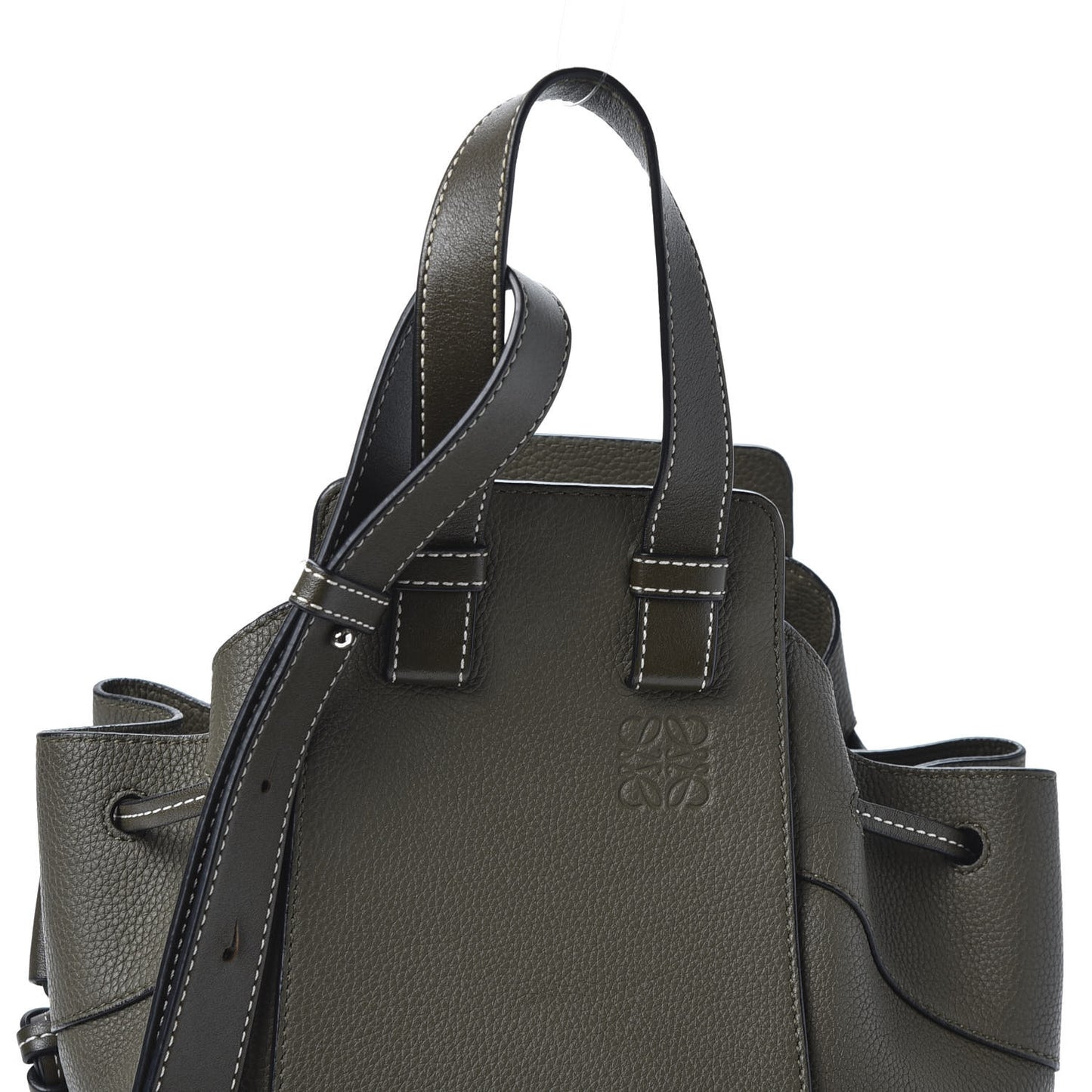 Calfskin Small Hammock Shoulder Bag Khaki Green