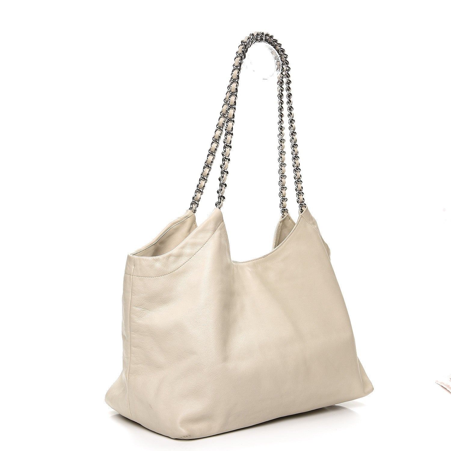 Prada Soft Calf Chain Tote Talco 4 of 20