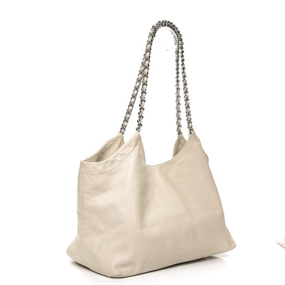 Prada Soft Calf Chain Tote Talco 4 of 20