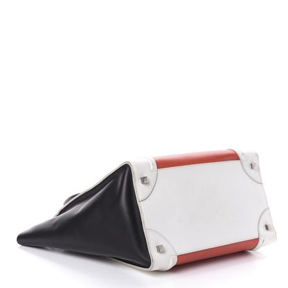 Celine Smooth Calfskin Mini Tri-Color Luggage Vermillion 4 of 9