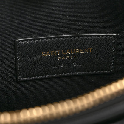 Saint Laurent Grain De Poudre Chevron Monogram Large Bill Pouch Black 6 of 10