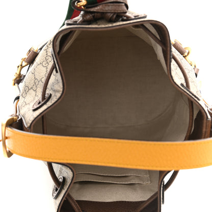 Gucci GG Supreme Monogram Neo Vintage Drawstring Bucket Backpack Beige New Acero Crop 5 of 10