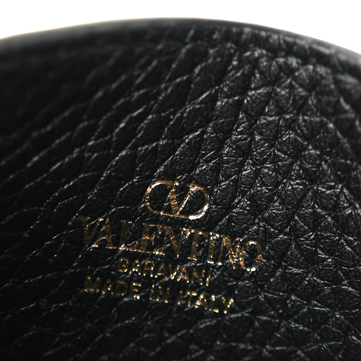 Valentino Garavani Pebbled Calfskin Rockstud Card Holder Black 6 of 8