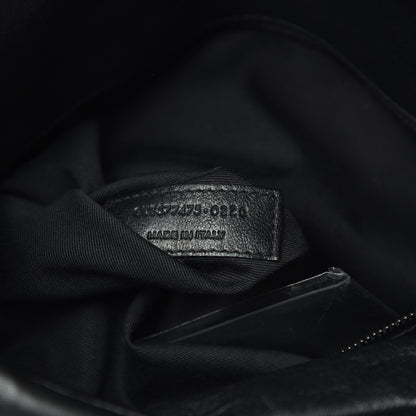Saint Laurent Lambskin Quilted Medium Loulou Puffer Monogram Chain Satchel Black 7 of 11