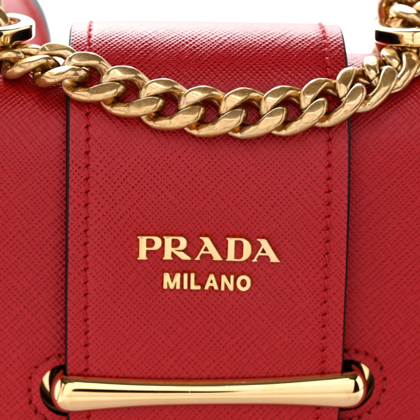 Saffiano Lux Sidonie Small Chain Crossbody Bag Fuoco
