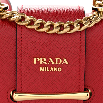 Prada Saffiano Lux Sidonie Small Chain Crossbody Bag Fuoco 8 of 10