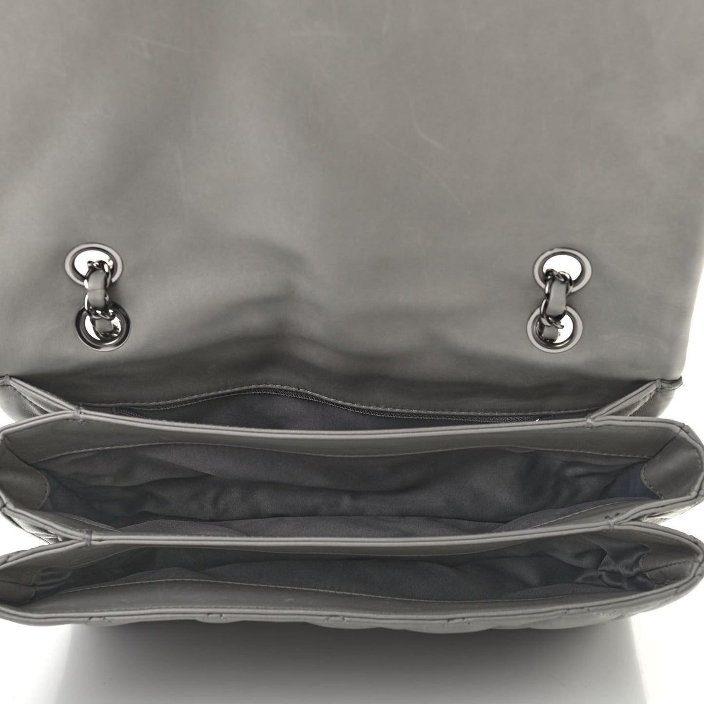 Lambskin Quilted Jumbo Chanel 3 Flap Light Grey
