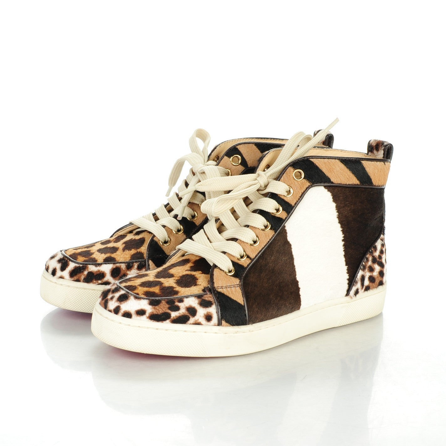 Calf Hair Animal Print Rantus Orlato Womens Flat Sneakers 37.5