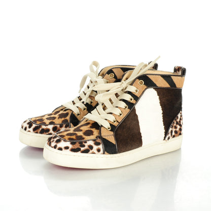 Christian Louboutin Calf Hair Animal Print Rantus Orlato Womens Flat Sneakers 37.5 4 of 10
