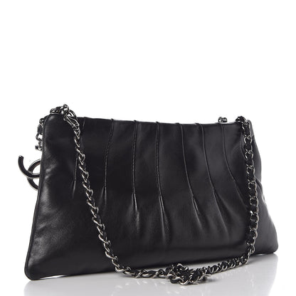 Chanel Lambskin Pleated Tassel Shoulder Bag Black 3 of 7