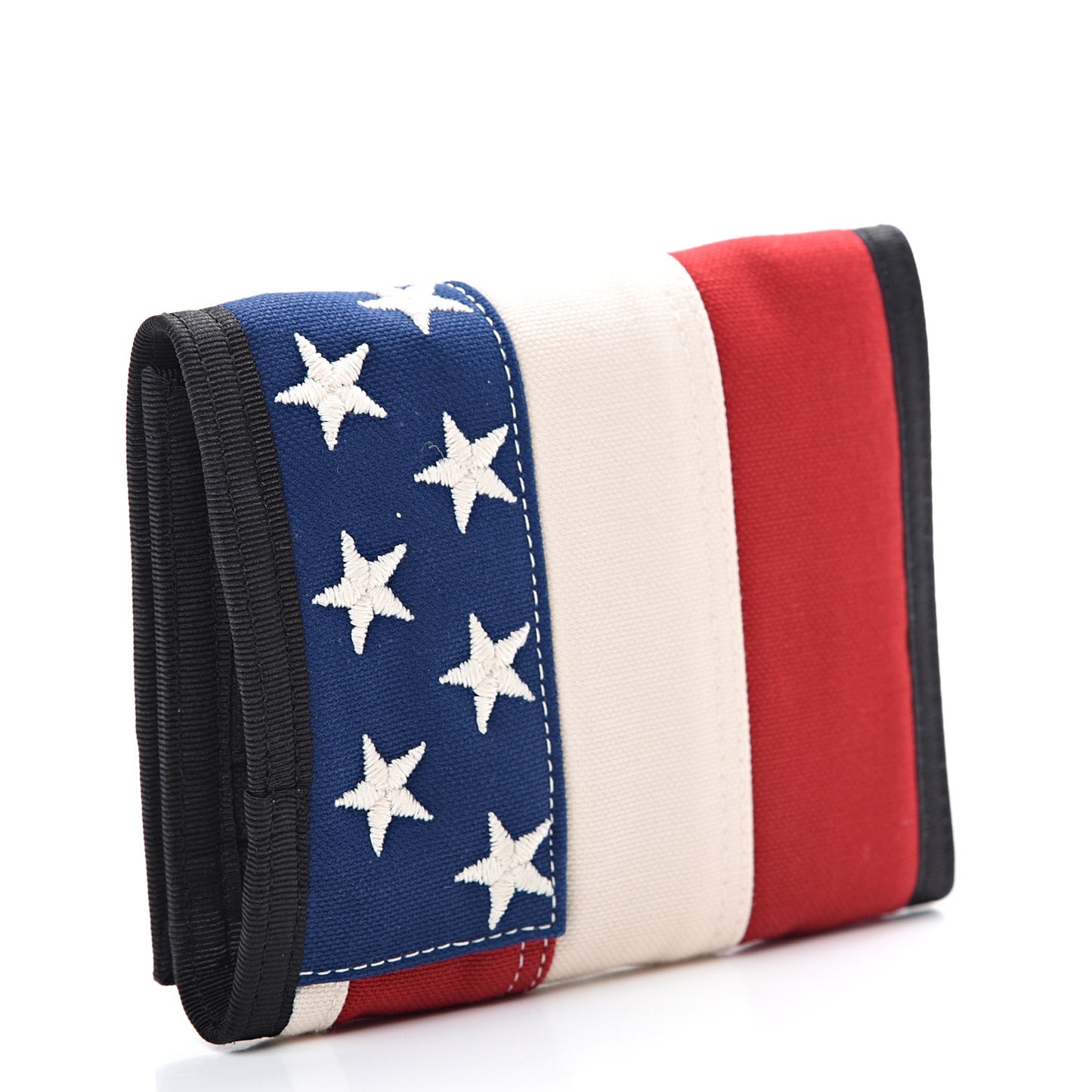 Canvas American Flag Print Buffalo Compact Wallet