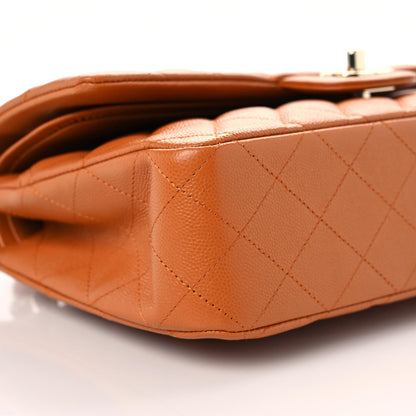 Chanel Caviar Quilted Medium Double Flap Light Brown 6 of 10