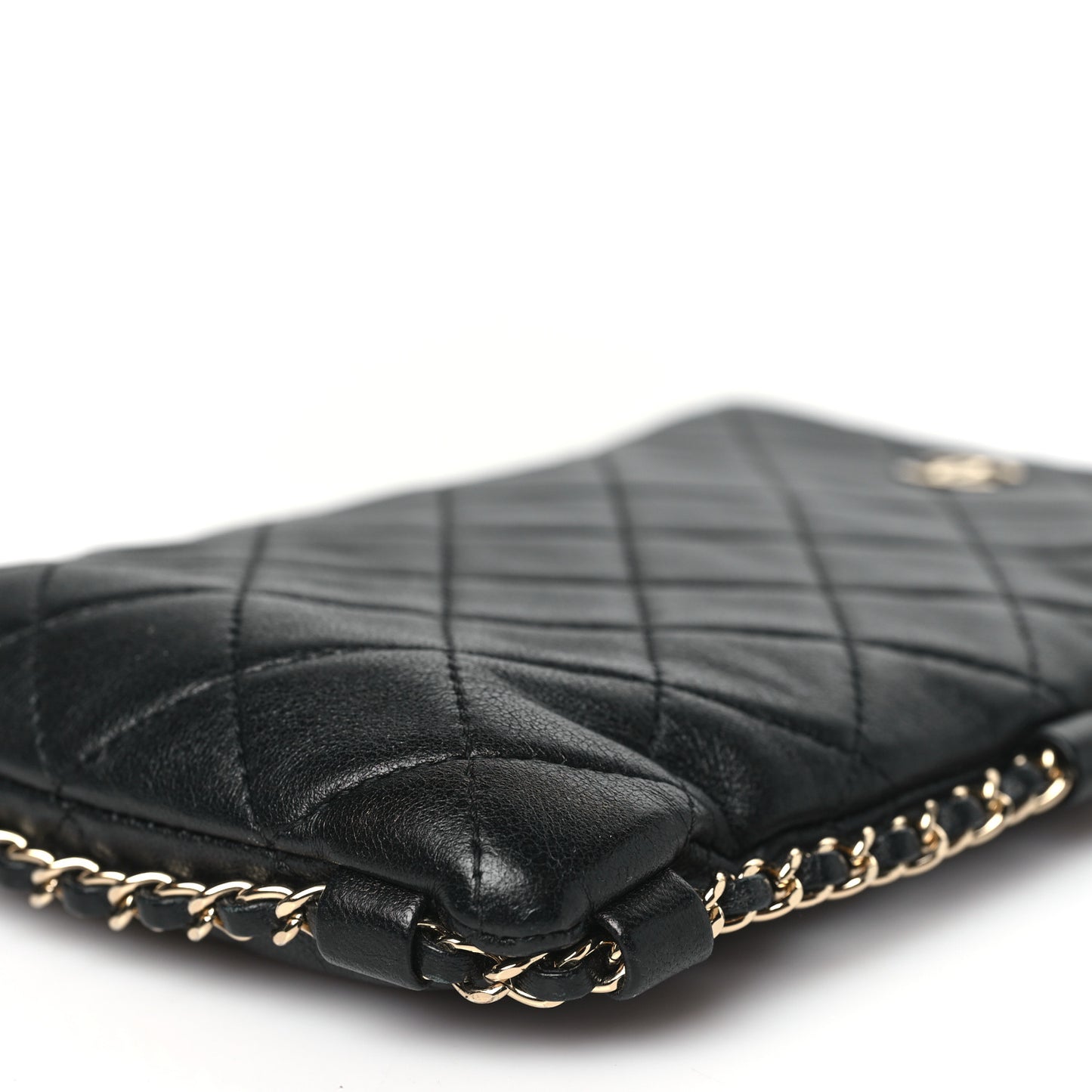 Lambskin Quilted Tech Take Away Clutch Black