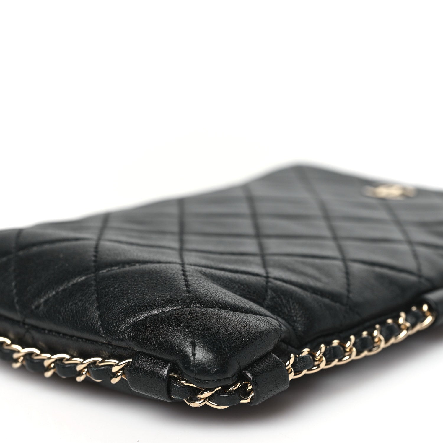 Chanel Lambskin Quilted Tech Take Away Clutch Black 10 of 10