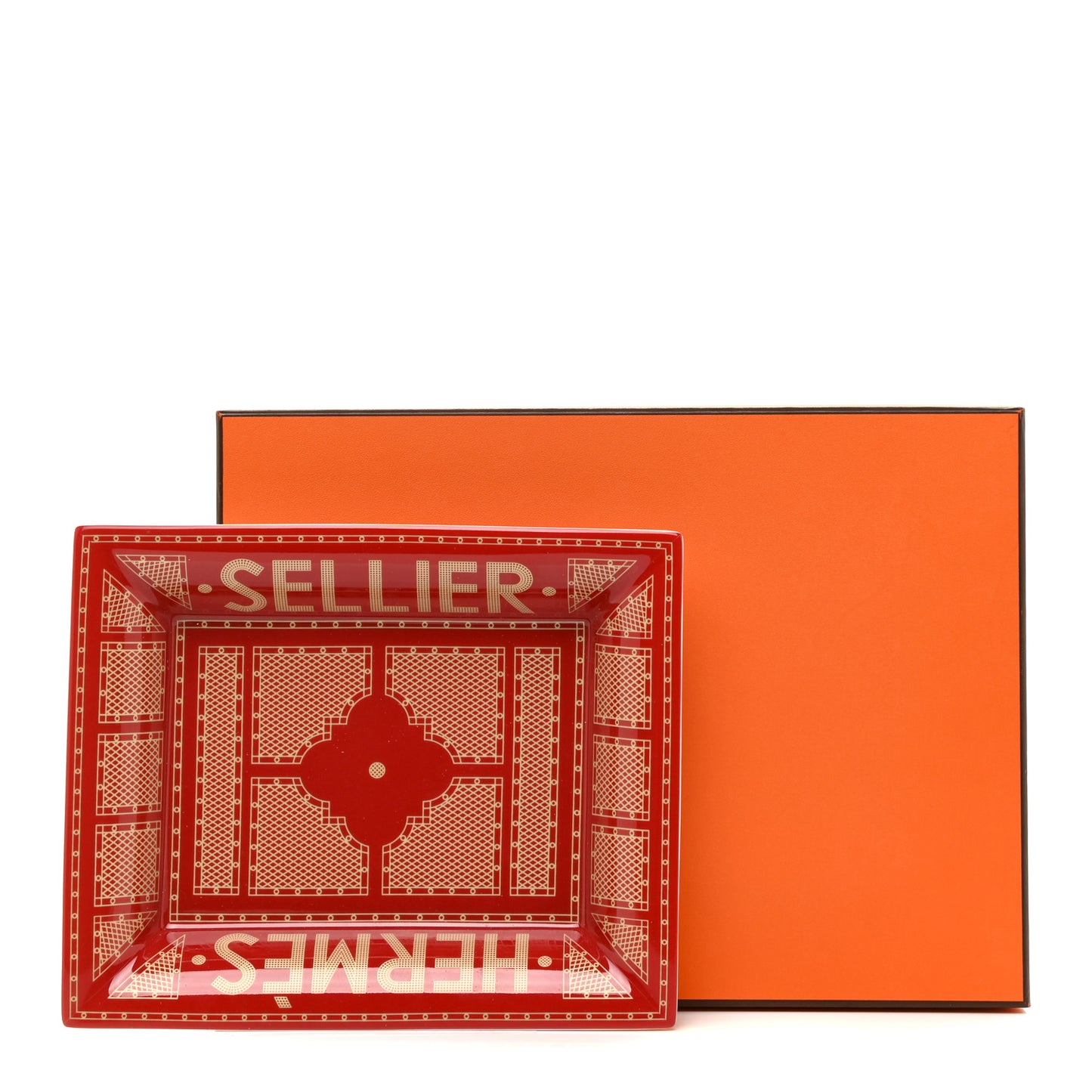 Porcelain Sellier Change Tray Rouge Or