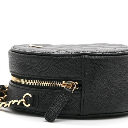 Chanel Caviar Quilted Round Clutch With Chain Black 9 of 10