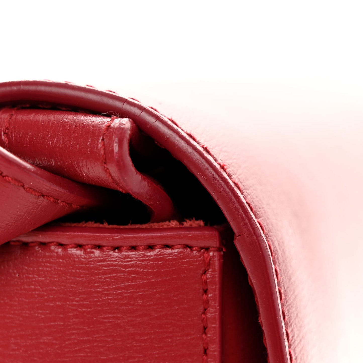 Smooth Calfskin Suede Medium Bellechasse Red
