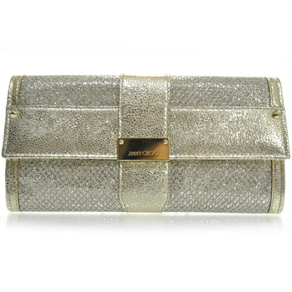 Jimmy Choo Glitter Fabric Ubai Clutch Wallet Metallic 1 of 7
