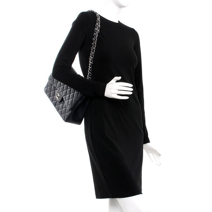 Chanel Caviar Quilted Jumbo Double Flap Navy Blue 3 of 9