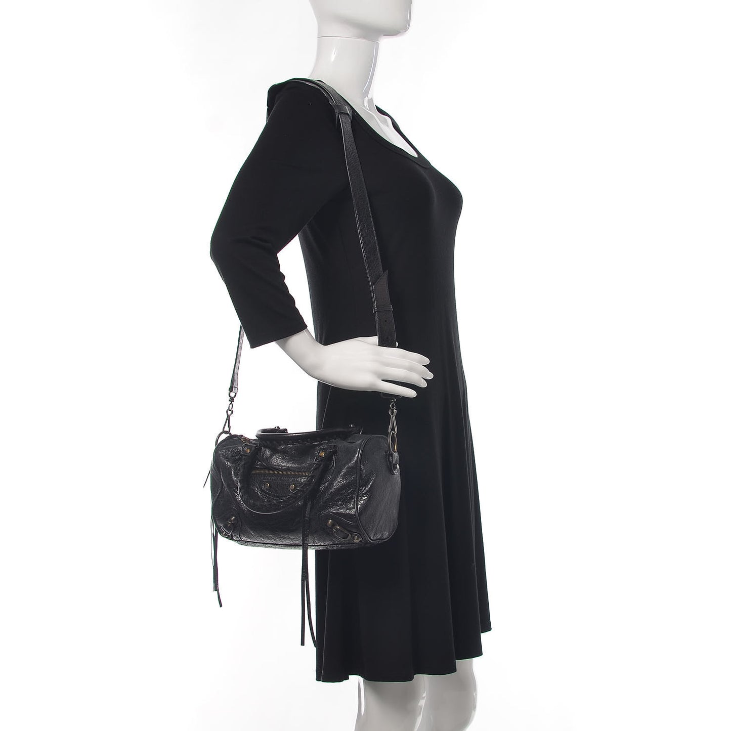 Agneau Classic Hardware Mini Twiggy Black